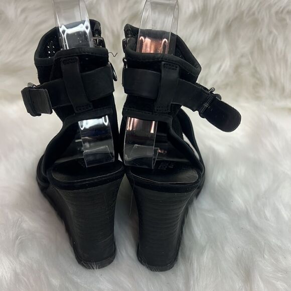 Denim supply Ralph Lauren Black Suede Peep Toe Ankle booties Size 7 BIN 16 - Picture 7 of 10